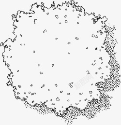 树木树冠叶黑白风手绘线稿带投影素材