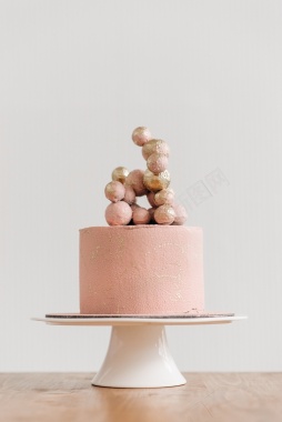 蛋糕简约清新粉色背景