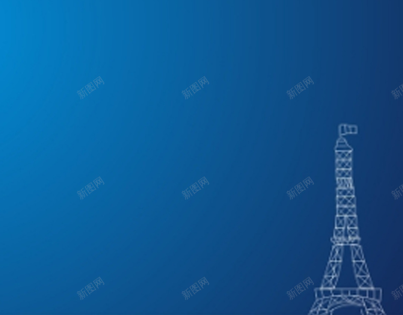 蓝色巴黎铁塔jpg设计背景_88icon https://88icon.com 蓝色 线稿 巴黎铁塔 简约