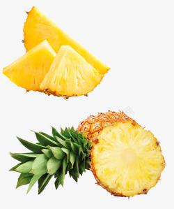 菠萝切开的菠萝水果素材