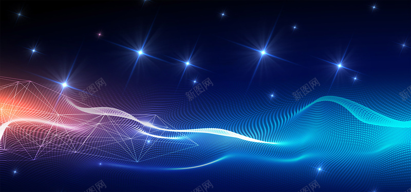 蓝色背景蓝色科技展板蓝背景