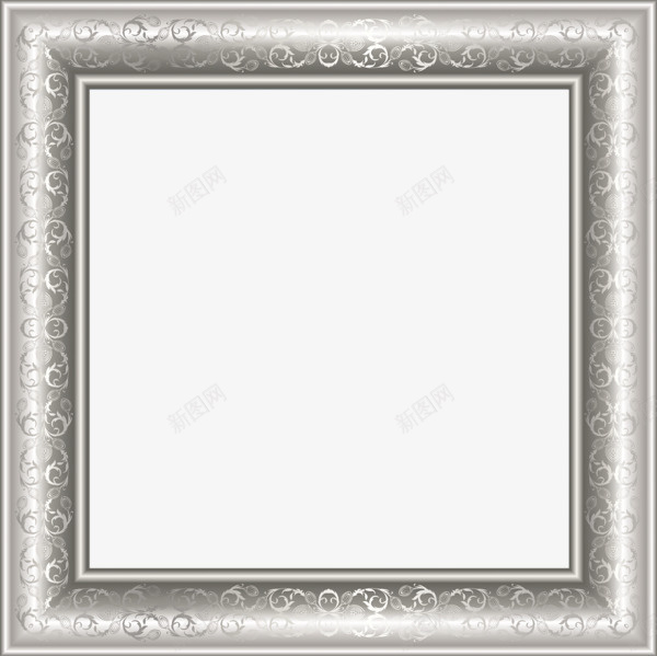 现代感花纹相框png免抠素材_88icon https://88icon.com 全家福相框 方形 相框 纹理 银色