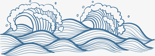 手绘海浪卡通png免抠素材_88icon https://88icon.com 卡通 卷起的海浪 手绘 抽象海浪素材 浪花 海浪 海浪形状 精美的海浪