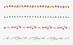 叶子纹理卡通树叶花朵文本分割线高清图片