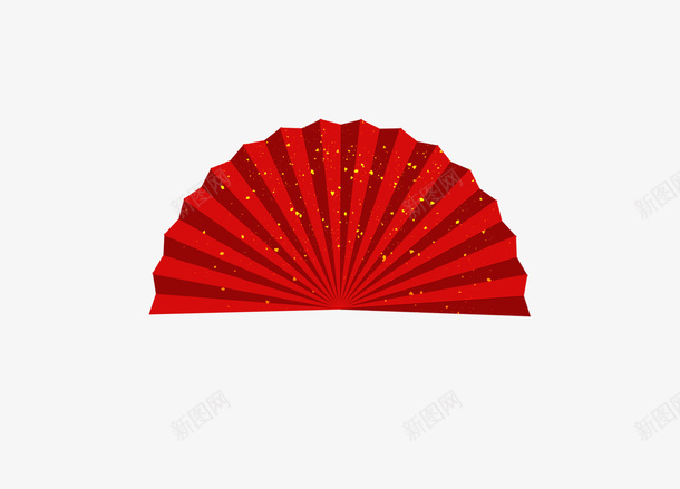 红色金粉中国风折扇png免抠素材_88icon https://88icon.com 中国风 红色 金粉 折扇 装饰图案 夏天 卡通手绘