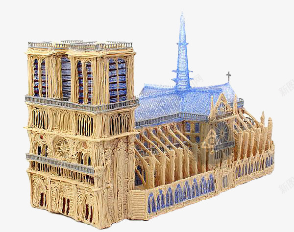 3D绘画巴黎圣母院png免抠素材_88icon https://88icon.com 3D绘画 3D打印 巴黎圣母院 儿童绘画