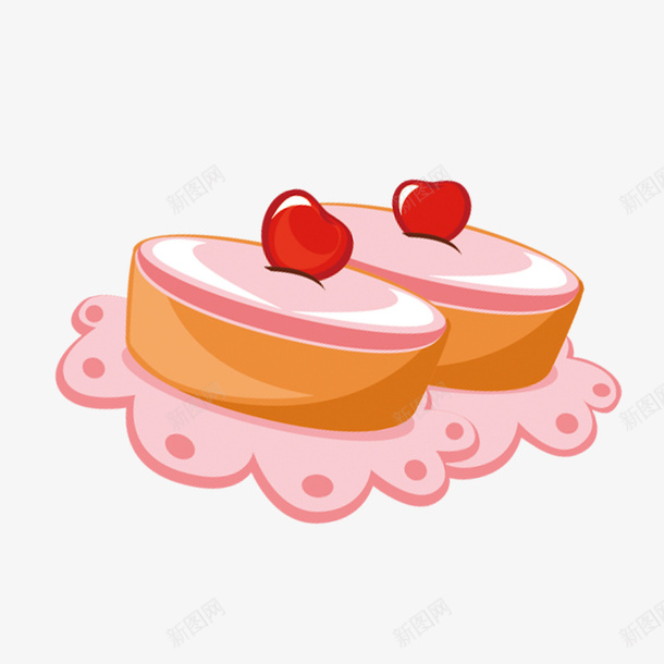 两个可爱小蛋糕png免抠素材_88icon https://88icon.com 粉色 小蛋糕 奶油 卡通