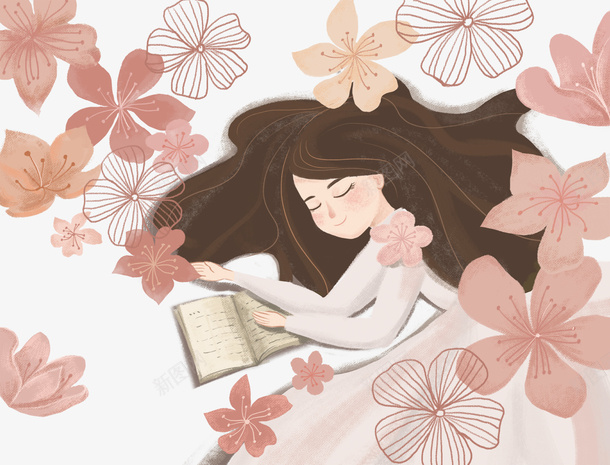 春天手绘人物花朵手绘元素psd免抠素材_88icon https://88icon.com 春天 手绘人物 花朵 手绘元素