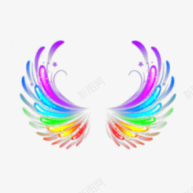 彩色插画预谋头像设计彩色翅膀图标