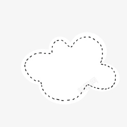 素描对话框卡通白云云朵对话框高清图片