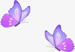 紫色免扣卡通蝴蝶素材