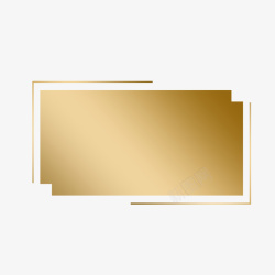 金色立体字长方形金属标题边框高清图片