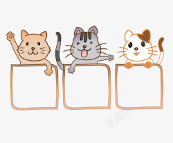动物边框小猫咪标题边框高清图片