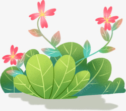 花叶手绘植物元素卡通高清图片