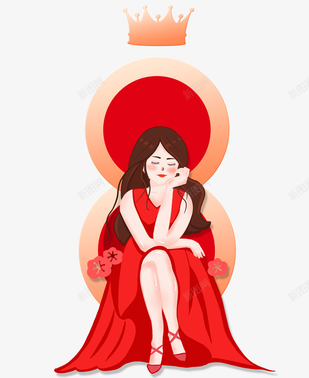 女王节手绘人物元素图女王png免抠素材_88icon https://88icon.com 38 元素图 女王节 女神节 手绘人物 植物装饰 皇冠 自己的女王 艺术字