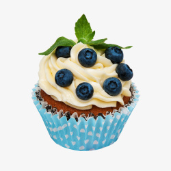 蓝莓蓝色清新蓝莓小蛋糕高清图片