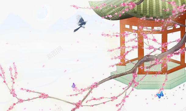 春天樱花树枝鸟蝴蝶凉亭psd免抠素材_88icon https://88icon.com 凉亭 春天 树枝 树枝横 樱花 樱花公园 蝴蝶 鸟