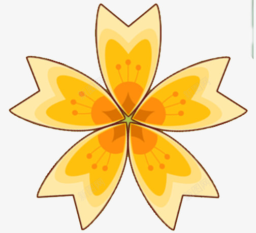 五瓣花对称png免抠素材_88icon https://88icon.com 五瓣花 对称 旋转 V型花瓣