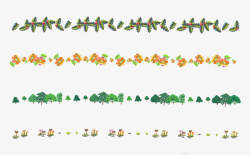 树花纹绿色唯美植物树叶花纹花边分割线素材高清图片