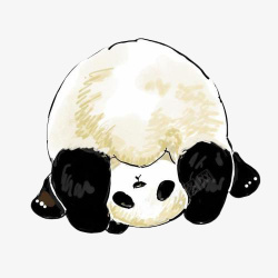 可爱的熊猫手绘熊猫团子高清图片