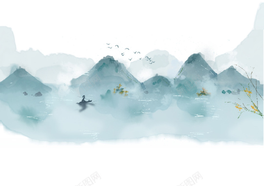 水墨中国风山水之间背景