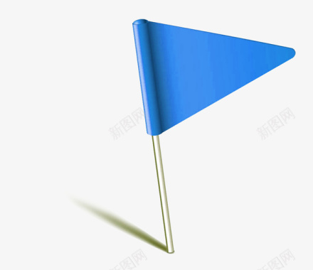 蓝色山背景蓝色三角旗帜图标