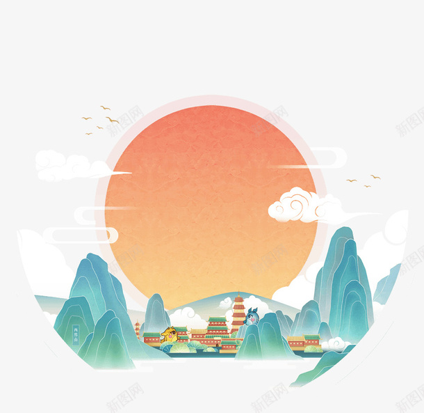 中国风国潮太阳png免抠素材_88icon https://88icon.com 中国风 古风 国潮 太阳