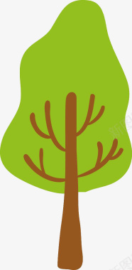 矢量森林树木树木绿色植树节木头图标