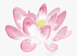 粉色荷花儿精美中国风手绘水墨荷花插画素材高清图片