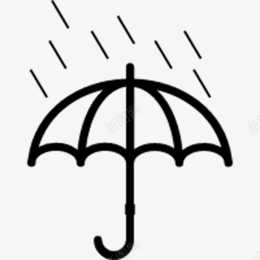 下雨防潮打伞元素图标