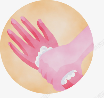 矢量粉色水彩安全细菌手部图标手绘粉色图标