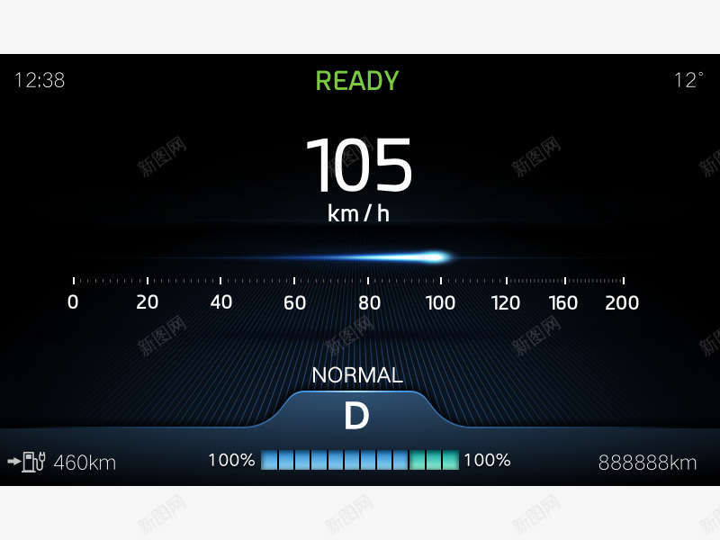 BEV  motormeter3 motormeter ui car hmi车载png免抠素材_88icon https://88icon.com 车载