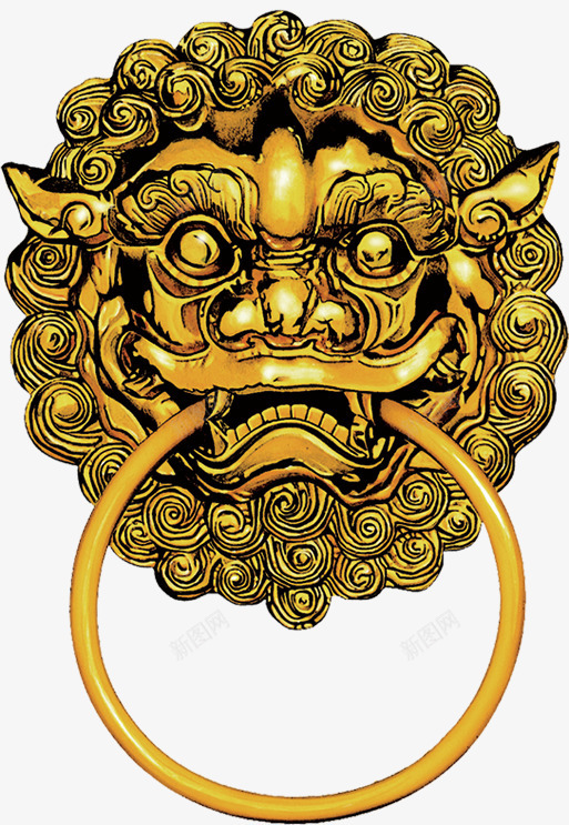 古代门环  狮子头png免抠素材_88icon https://88icon.com 古代 门环 狮子头