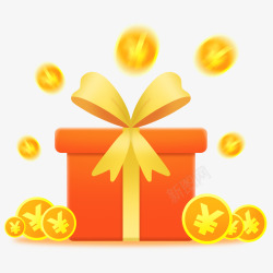 金币礼盒礼包素材