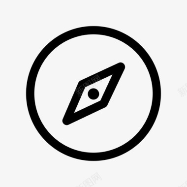 公共标识红指南针方向位置图标