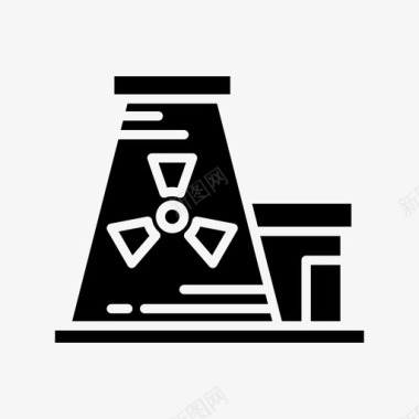 放射性标志核电站能源工业图标