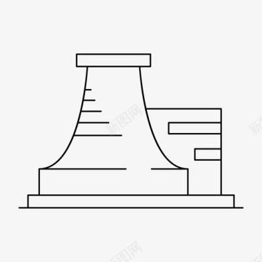 发电发电厂烟囱危险图标