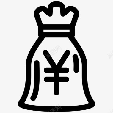 火焰美元图标日元现金货币图标