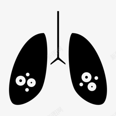 肺肺解剖冠状病毒图标