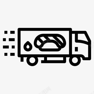 送货箱寿司车送货食品图标
