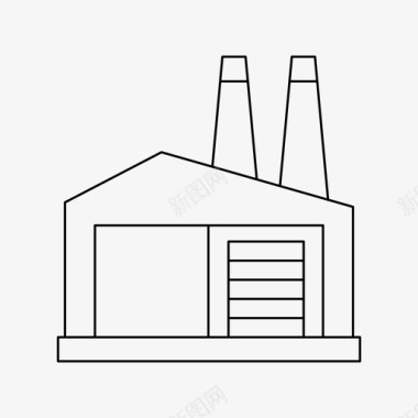 仓库矢量工厂工业制造图标