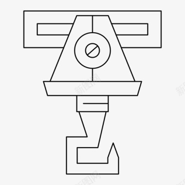 升降帘起重机施工吊钩图标
