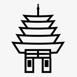 日本塔五层塔建筑浅草高清图片