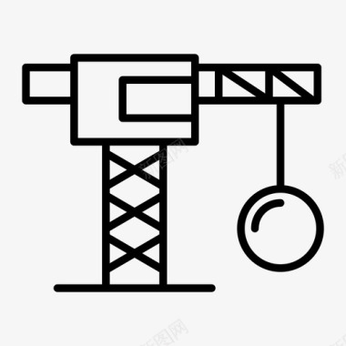 农具和建筑设备起重机建筑设备图标