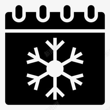 雪花标志冬季日历季节图标