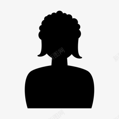 矢量长发女人人帐户女人图标