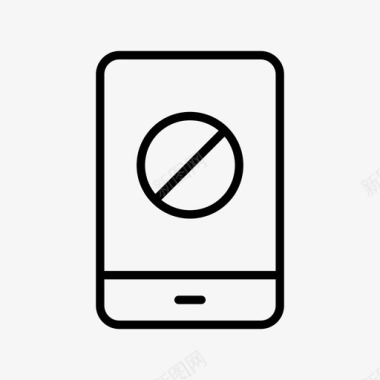 红色电话标志移动禁止设备图标
