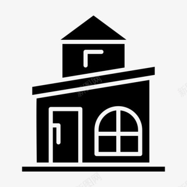 古风窗户家建筑物房子图标