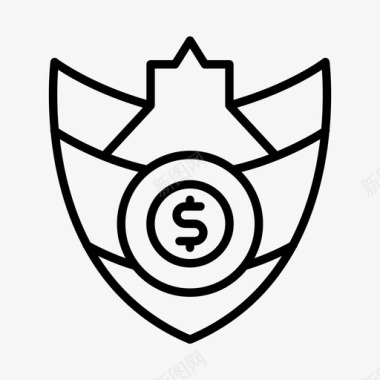 公共标识安全盾徽章防御图标