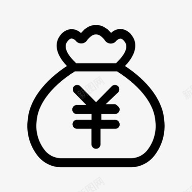 公共标识红钱袋余额现金图标